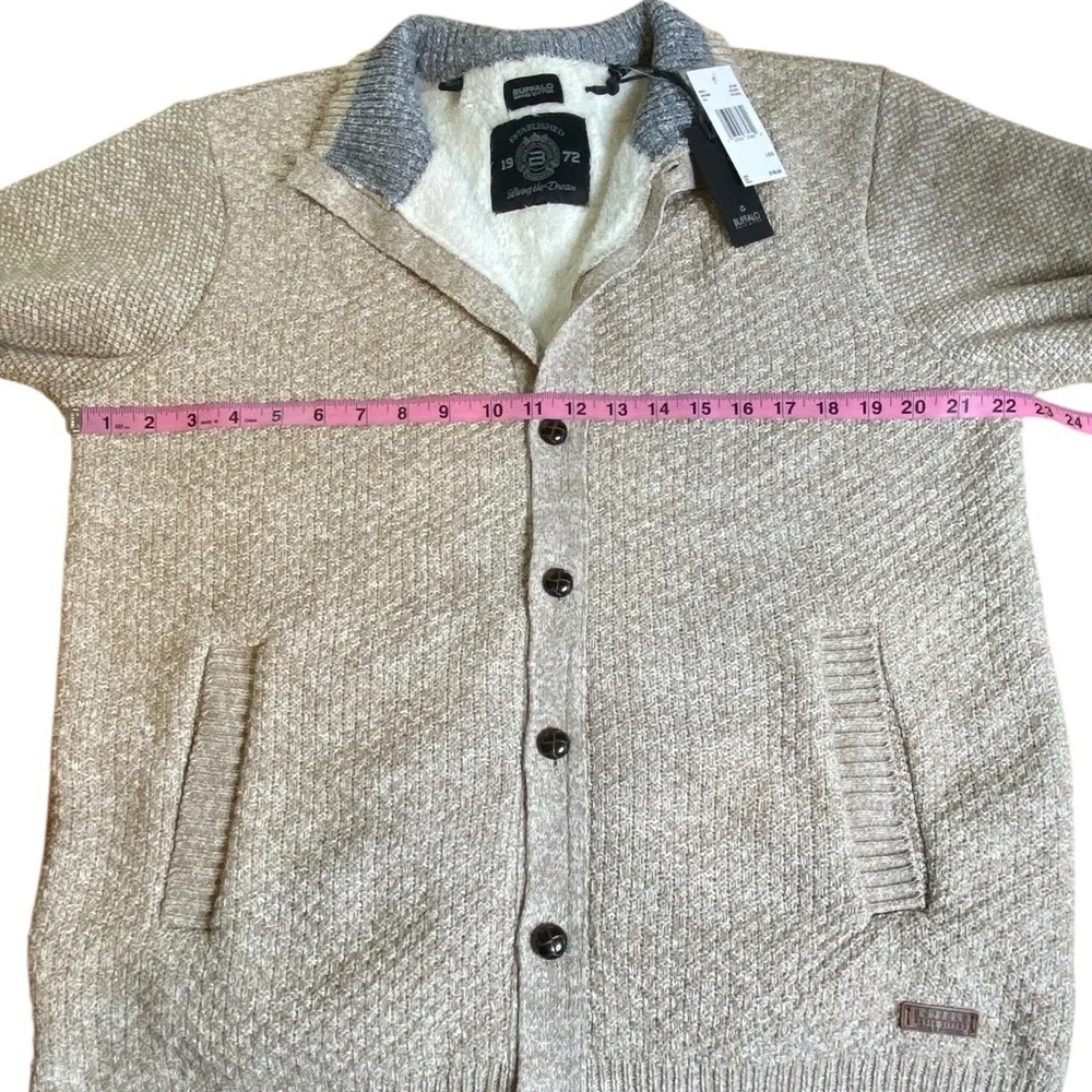 BUFFALO DAVID BITTON Wadle Faux Fur-Lined Cardigan Men’s Size L NWT